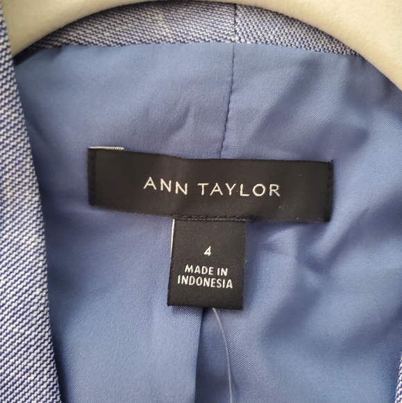 Ann Taylor Cutaway Blazer in Cross Weave Blue Size 4 NWT - Picture 10 of 15